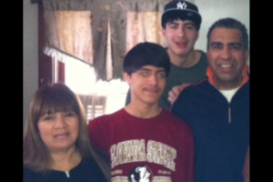 Kevin Gines, top right, of Florida hopes to become a U.S. Marine one day. Pictured with him are his mother, Cecilia; brother, Robert; and father, Jesse.