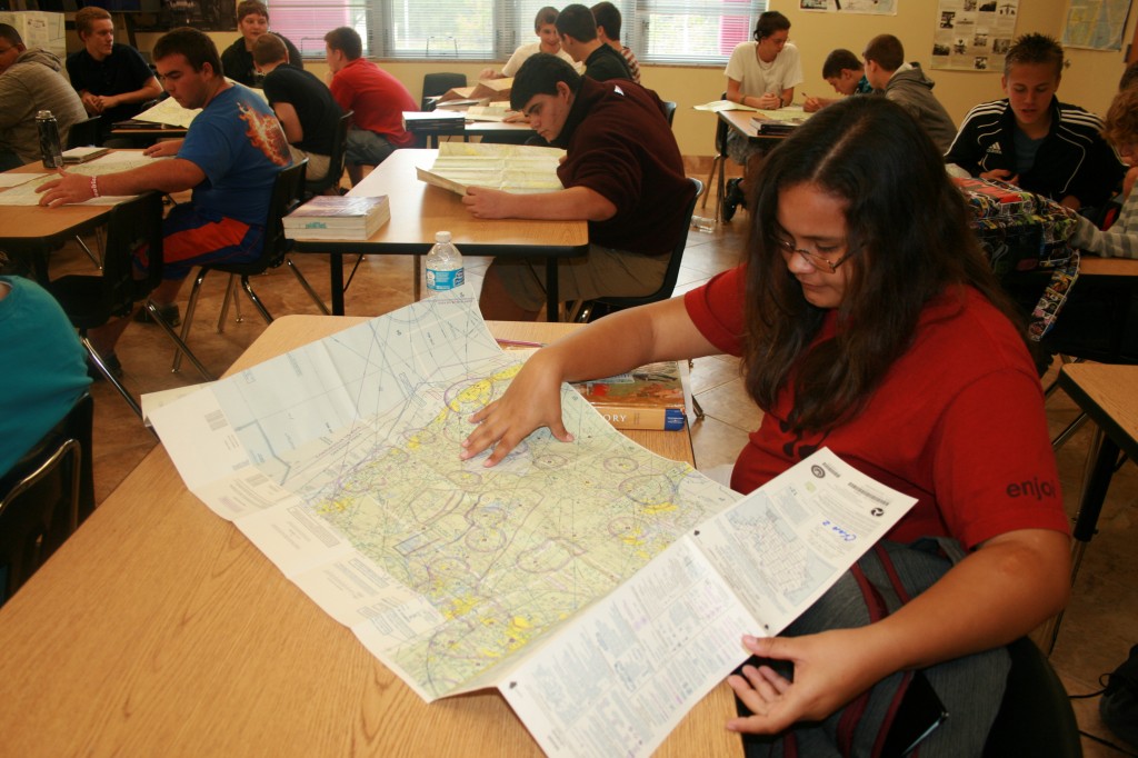 Sophomore Coral Barron, 15, is one of about 25 girls enrolled in the Central Florida Aerospace Academy in Lakeland. Coral hopes to serve as a pilot in the military one day.