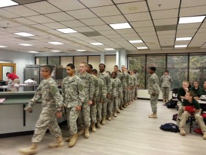From Acclaim Academy's facebook page: Students at the Duval school participating in a cadet promotion ceremony.
