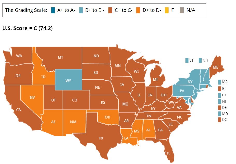Florida Education Week quality counts map